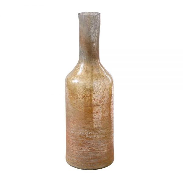 Glas Vase schlank, H44cm braun