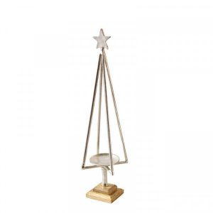Kerzenleuchter H58cm, silber-natur