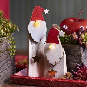 Holz-Nikolaus Set mit LED-Nase