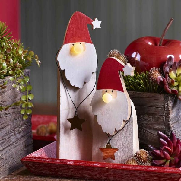 Holz-Nikolaus Set mit LED-Nase