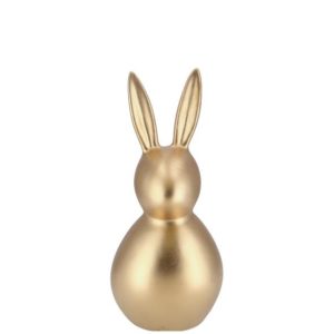 Keramik Hase stehend gold matt