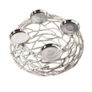Edler Adventskranz,Weihnachtskranz Alu , Silber (Kopie)