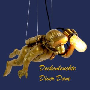 Hängelampe Diver Dave gold 46 cm