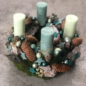 DIY Adventskranz, pfaukranz ,grün , Moos, p