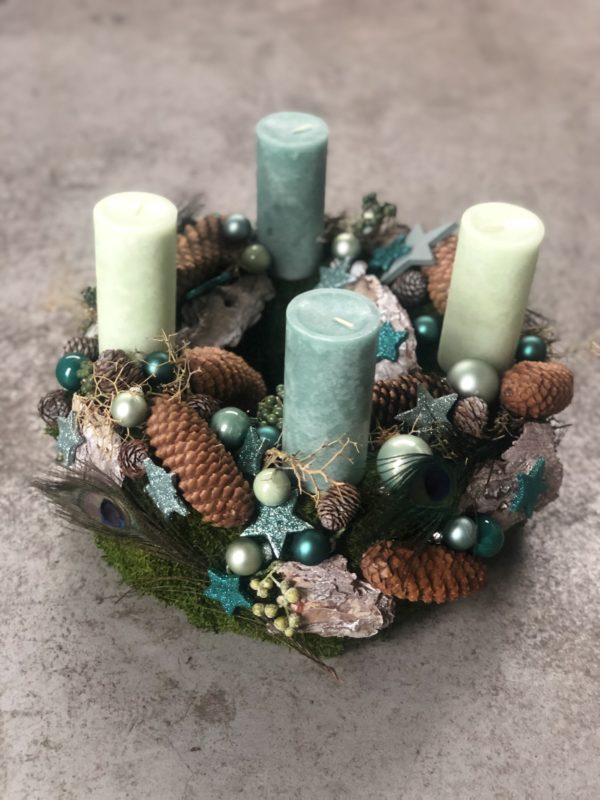 DIY Adventskranz, pfaukranz ,grün , Moos, p