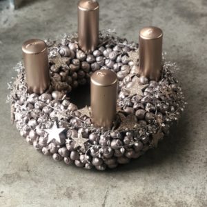 Edler Adventskranz in Maritim Look , Champagner,Kupfer