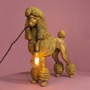 Tischlampe Pudel Elves gold