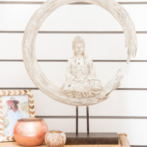 Buddha Kreis Auf Fuß Poly Beige