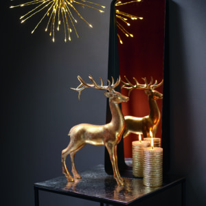 Dekofigur Hirsch stehend Gold Florissima