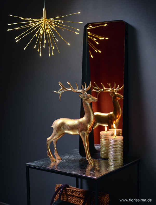 Dekofigur Hirsch stehend Gold Florissima