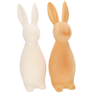 Hase "Stupsi" Samt, creme-pfirsich h40cm